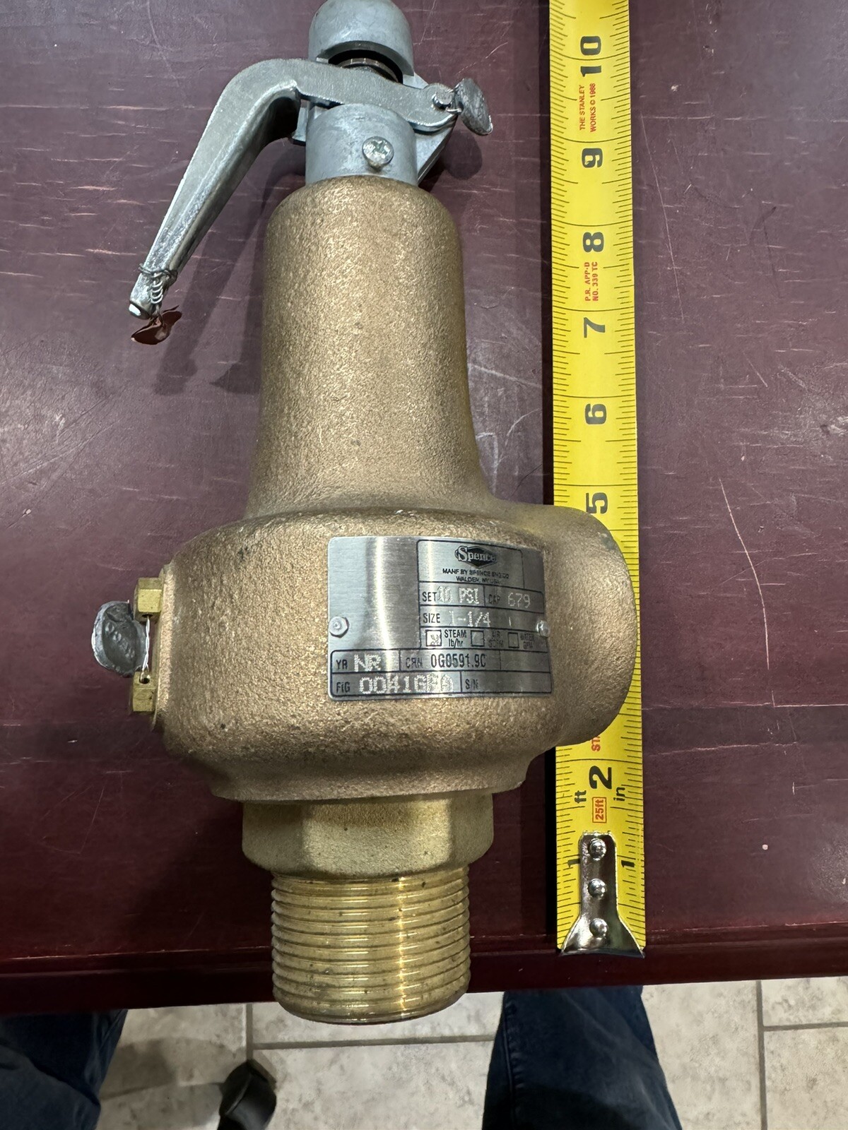 1.25 in x 2 in Steam Pressure Relief Valve Spence Engineering