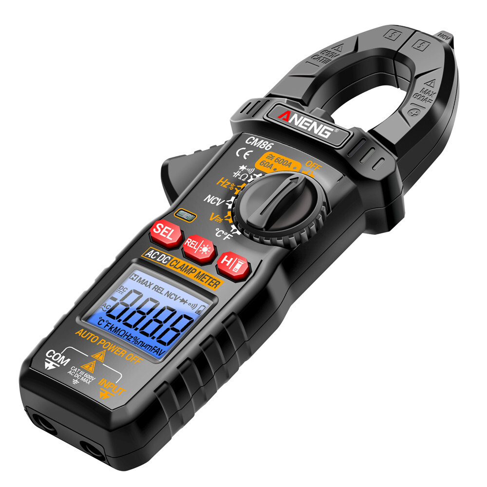 ANENG Digital Clamp Meter 6000 Count Multimeter NVC Amp AC DC Volt Current Test