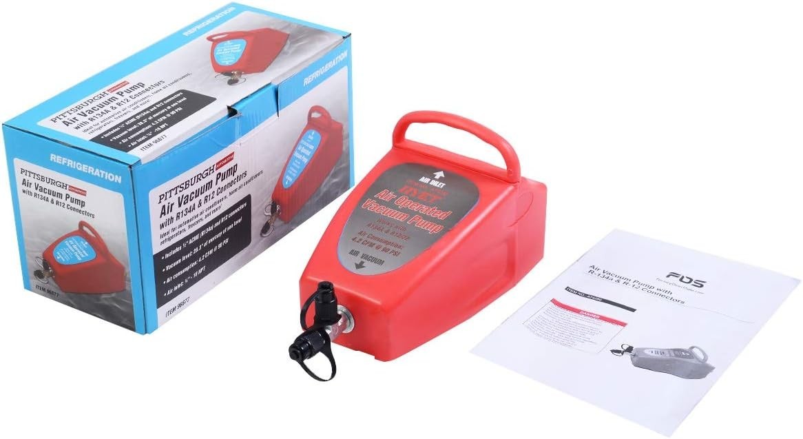 4.2 CFM Air Operated Vacuum Pump for Quick R134A & R12 Refrigerant Charging