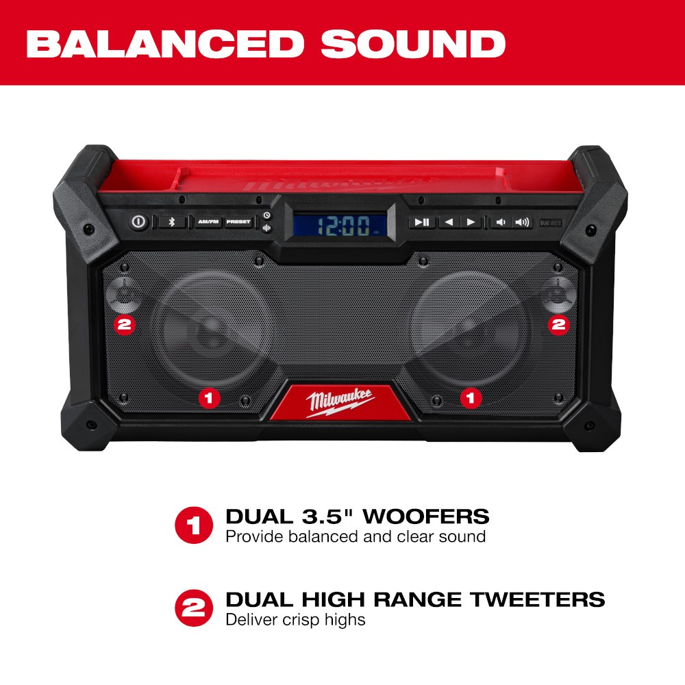 Milwaukee 2952-20 M18 18V Cordless Bluetooth Jobsite Radio (Radio Only)