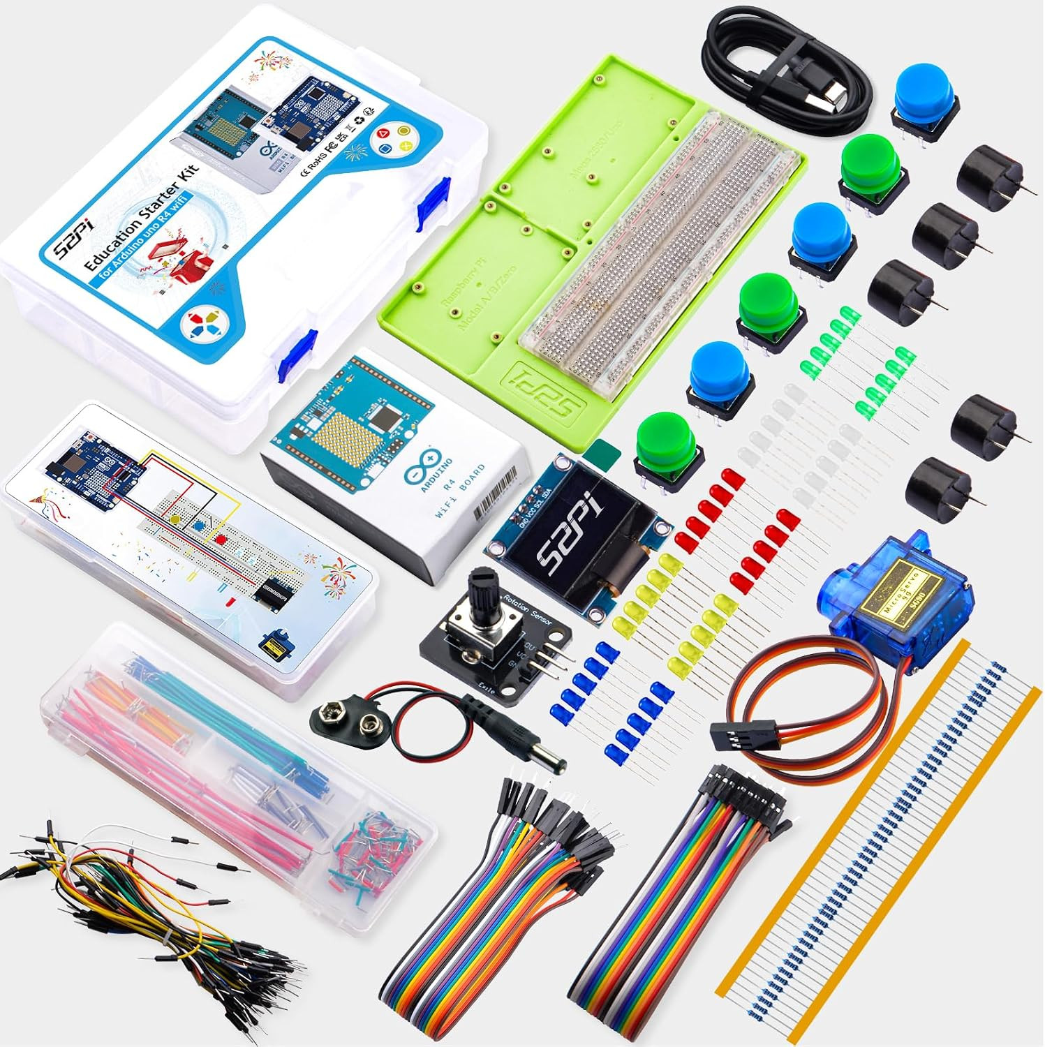 Starter Kit for Arduino UNO R4 Wifi, UNO R4 Wifi Board with Tutorial for Program