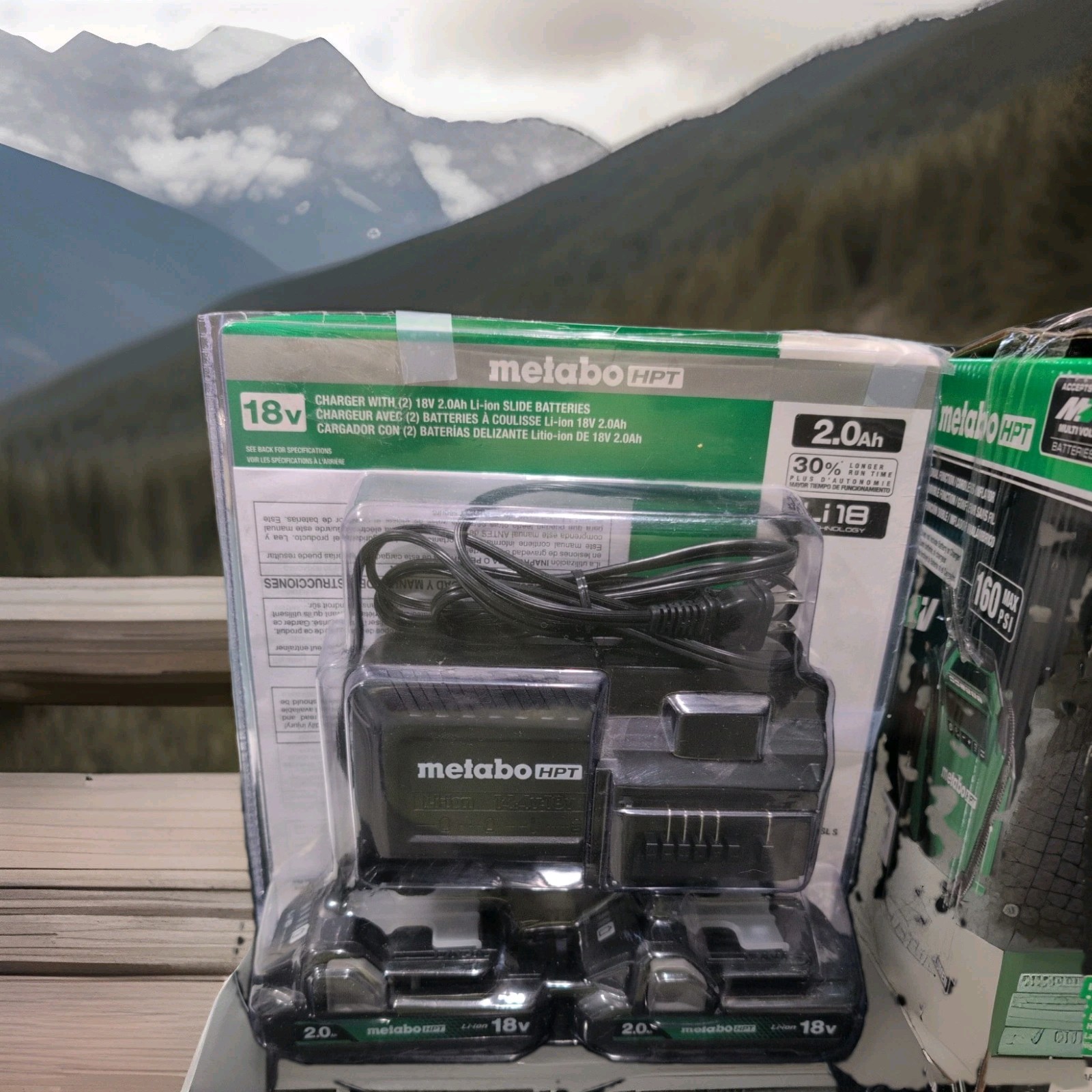 Metabo HPT 18V Cordless Inflator With (2) 2ah Batteries And Charger UP18DAQ4