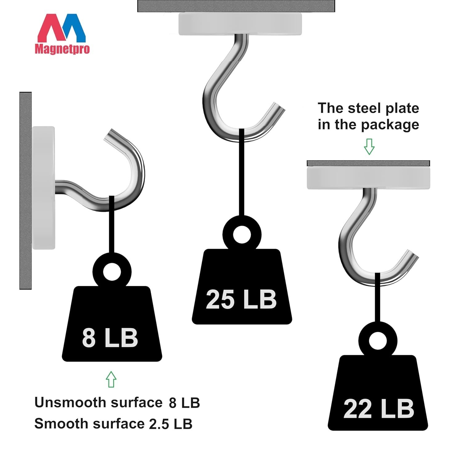 12 Neodymium Magnets 25LB with Steel Counterparts – 0.79″x0.28″ Quality