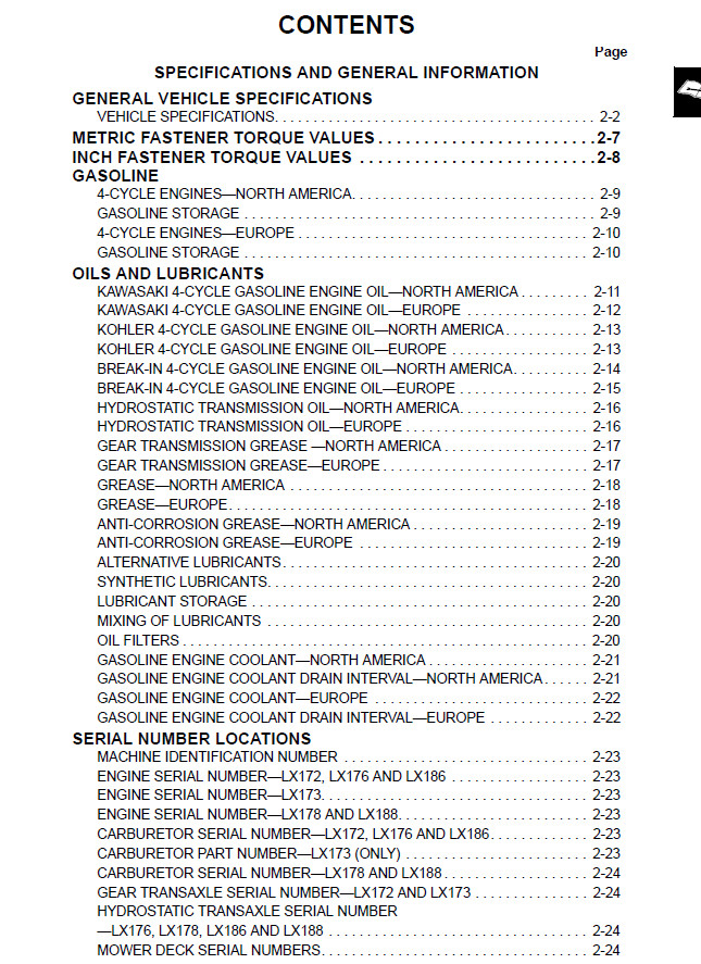 John Deere LX172 LX173 LX176 LX178 LX186 LX188 SERVICE Technical MANUAL – TM1492