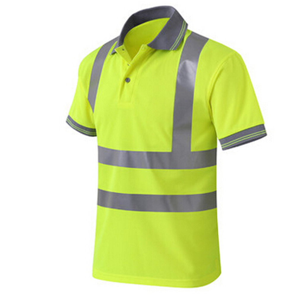CNSS Mens High Visibility Reflective Fast Drying Night Sport T-shirt Safety Vest