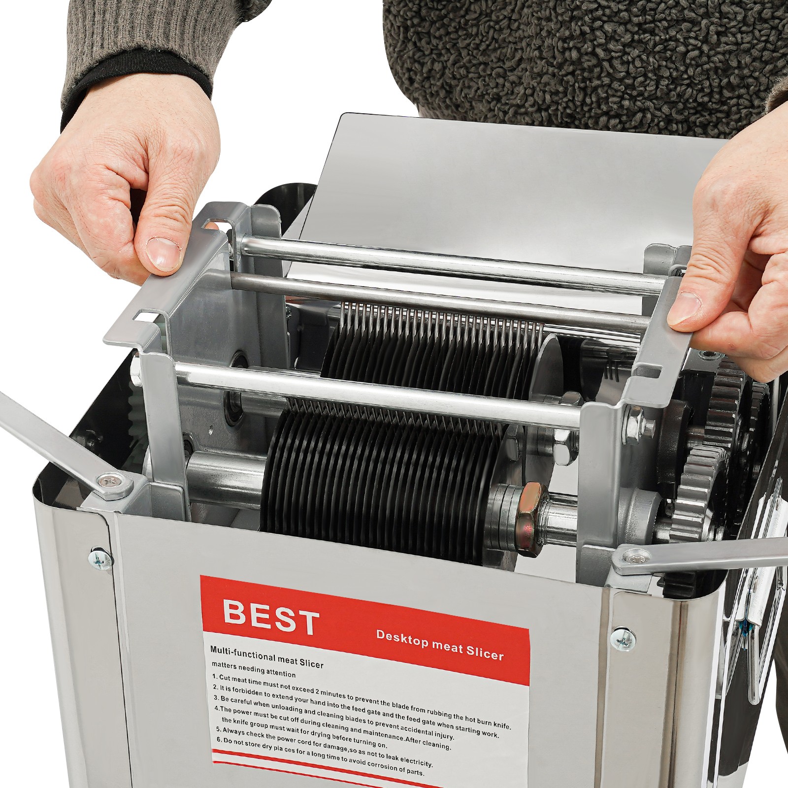 Meat Cutting Machine 150Kg/H Electric Meat Cutter Slicer 10mm Blade 850W 110V