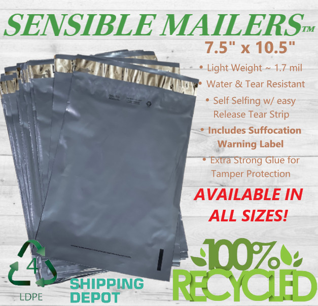 Fully Recycled Poly Mailers Earth Friendly Shipping Bags – Sensible Mailers