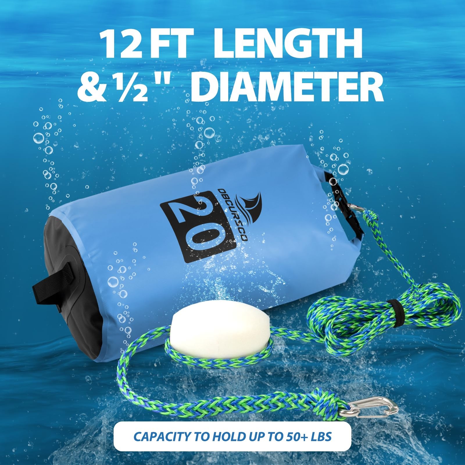 Obcursco 20L Jet Ski Anchor Kit Pwc Anchor 2 In 1 Sand Bag Anchor For Float
