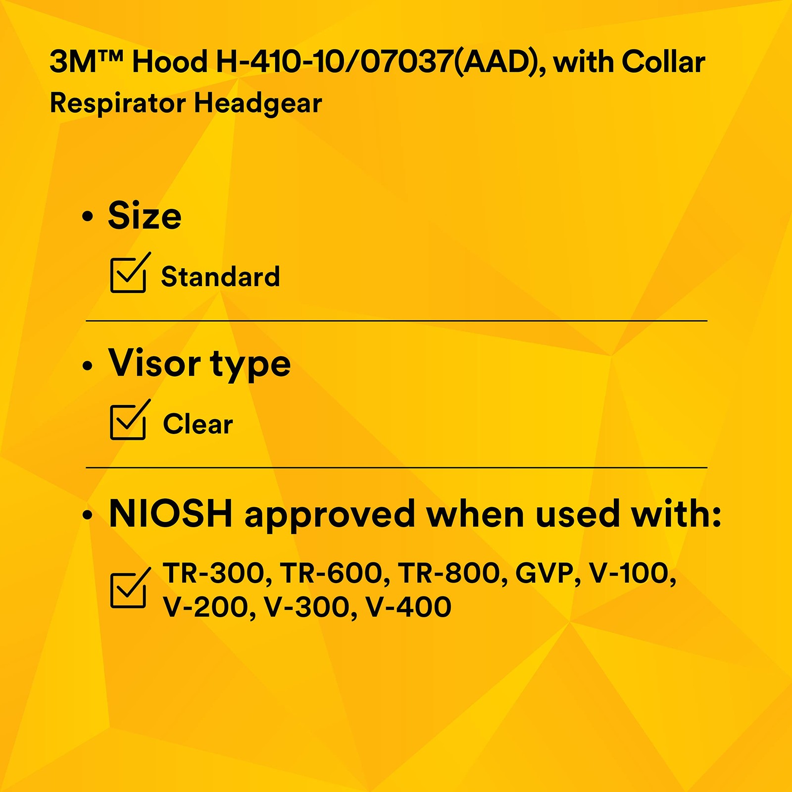 New 3M H-410-10 Replacement Hood with Collar Tychem QC 07037 PAPR Headcover