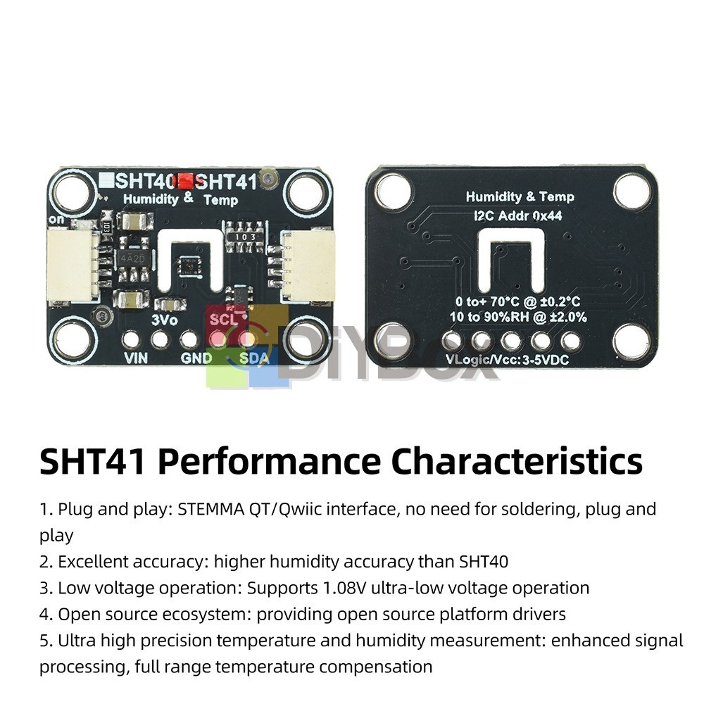 SHT41/SHT45 I2C Humidity Temperature Sensor Module STEMMA QT Qwiic Connector