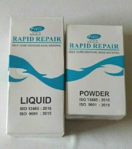 RAPID REPAIR Self Cure Denture Repair Material PYRAX – Various Shades and Packs