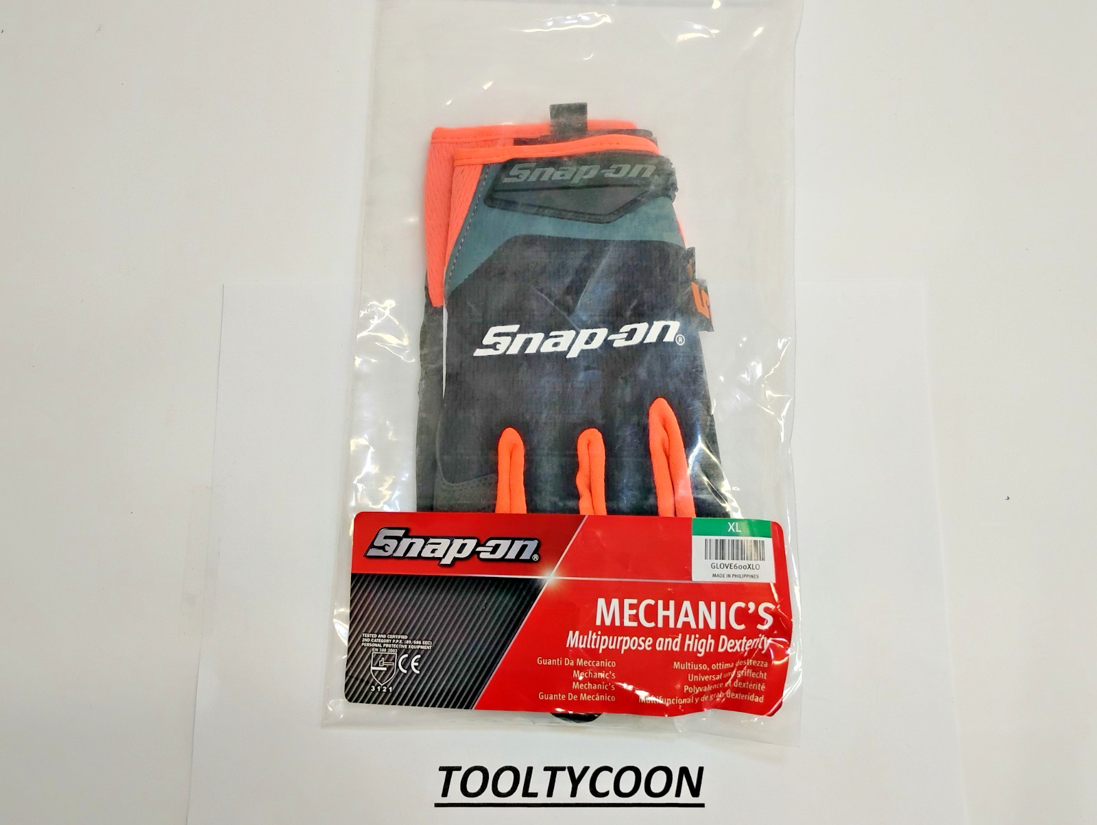 Snap-On Tools GLOVE600XLO NEW Mechanics Glove ORIGINAL EXTRA LARGE ORANGE