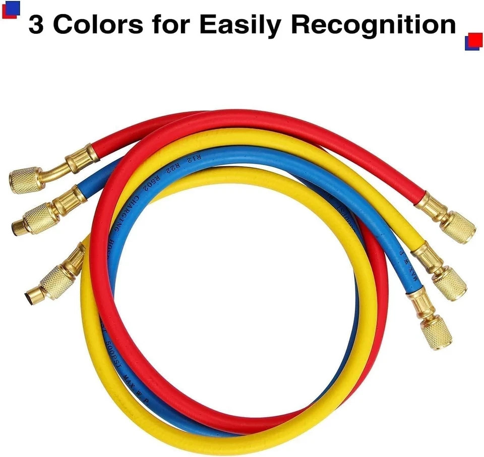 R410A 3-Way AC Manifold Gauge Set for R410A R22 R134A R404A w/ Hoses