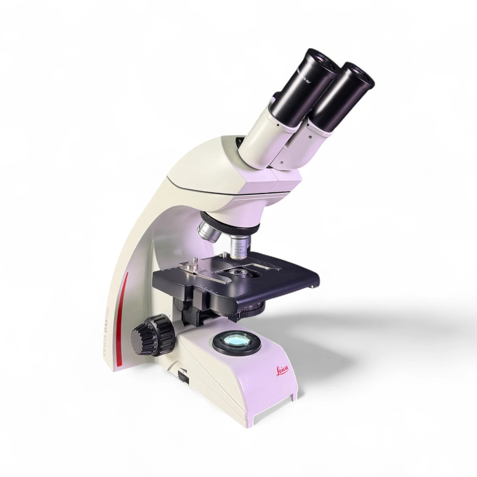 Leica DM500 Compound Microscope w/ 4x 10x 40x 100x Objectives HC PLAN S 10x/18