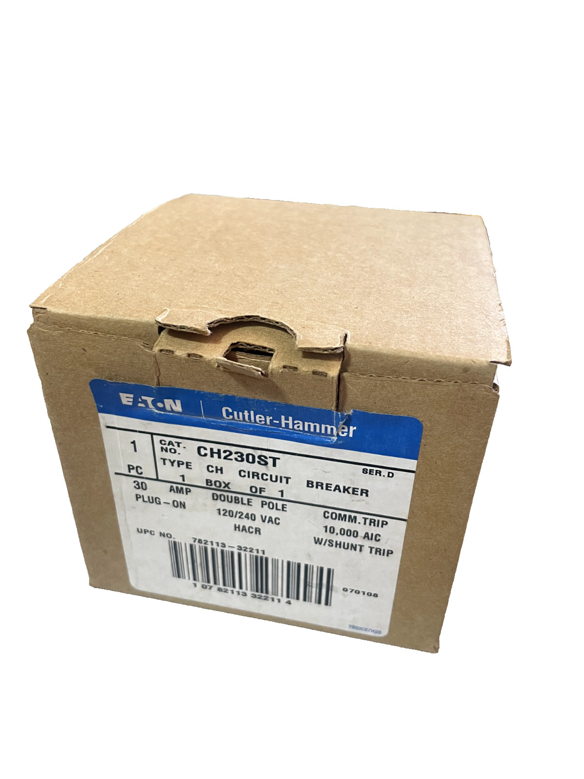(1) NEW EATON CH230ST / CHF230ST 2p 30a W/ 120v Shunt Circuit Breaker NEW IN BOX