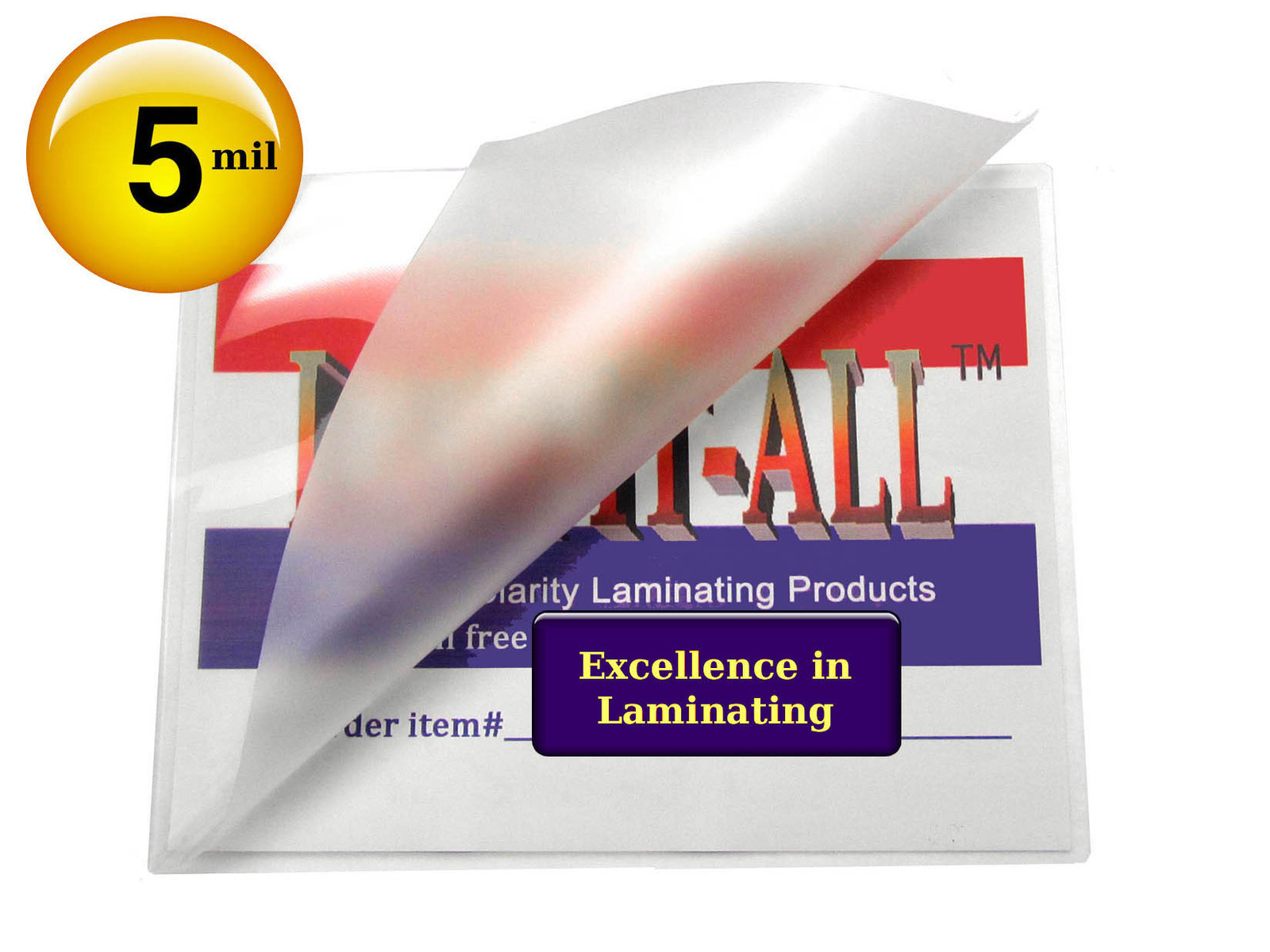 LAM-IT-ALL School ID Cards Hot Laminating Pouches 5 Mil 2-1/2 x 3-5/8 (25/pack)