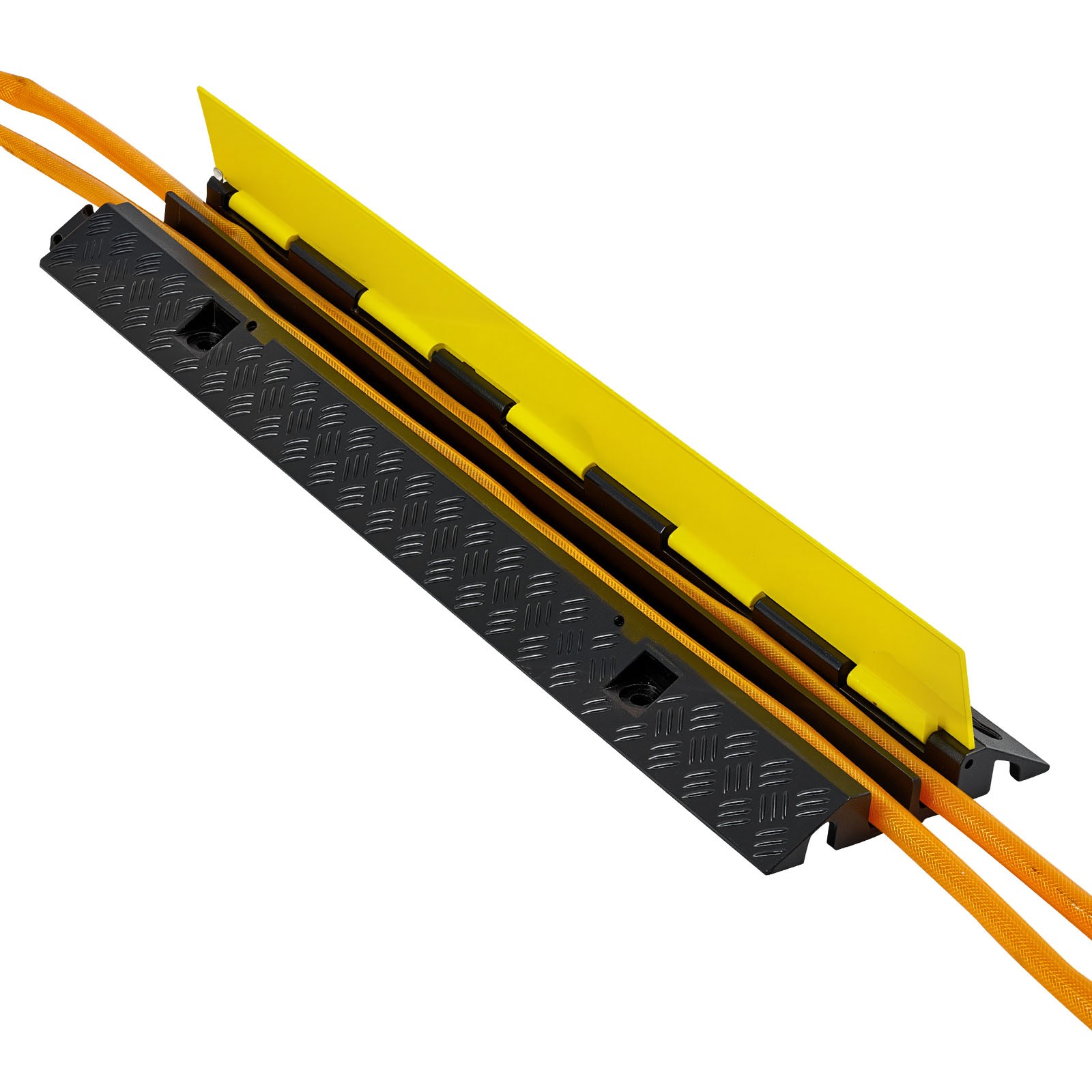 VEVOR Cable Protector Ramp Rubber Cord Cover 22000 lbs/axle Capacity 2 Channel