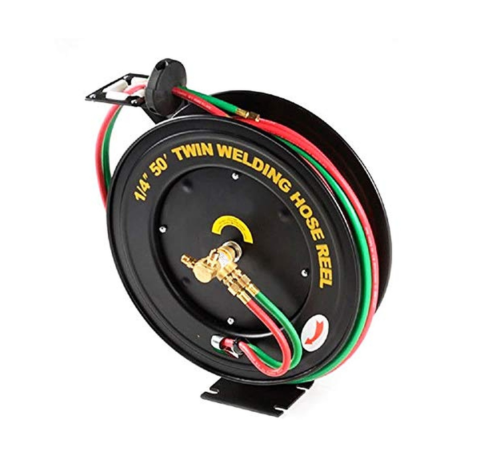 Stark USA Welding Hose Reel 50′ ft x 1/4″ Hose Auto-Rewind Retractable ID Twi…