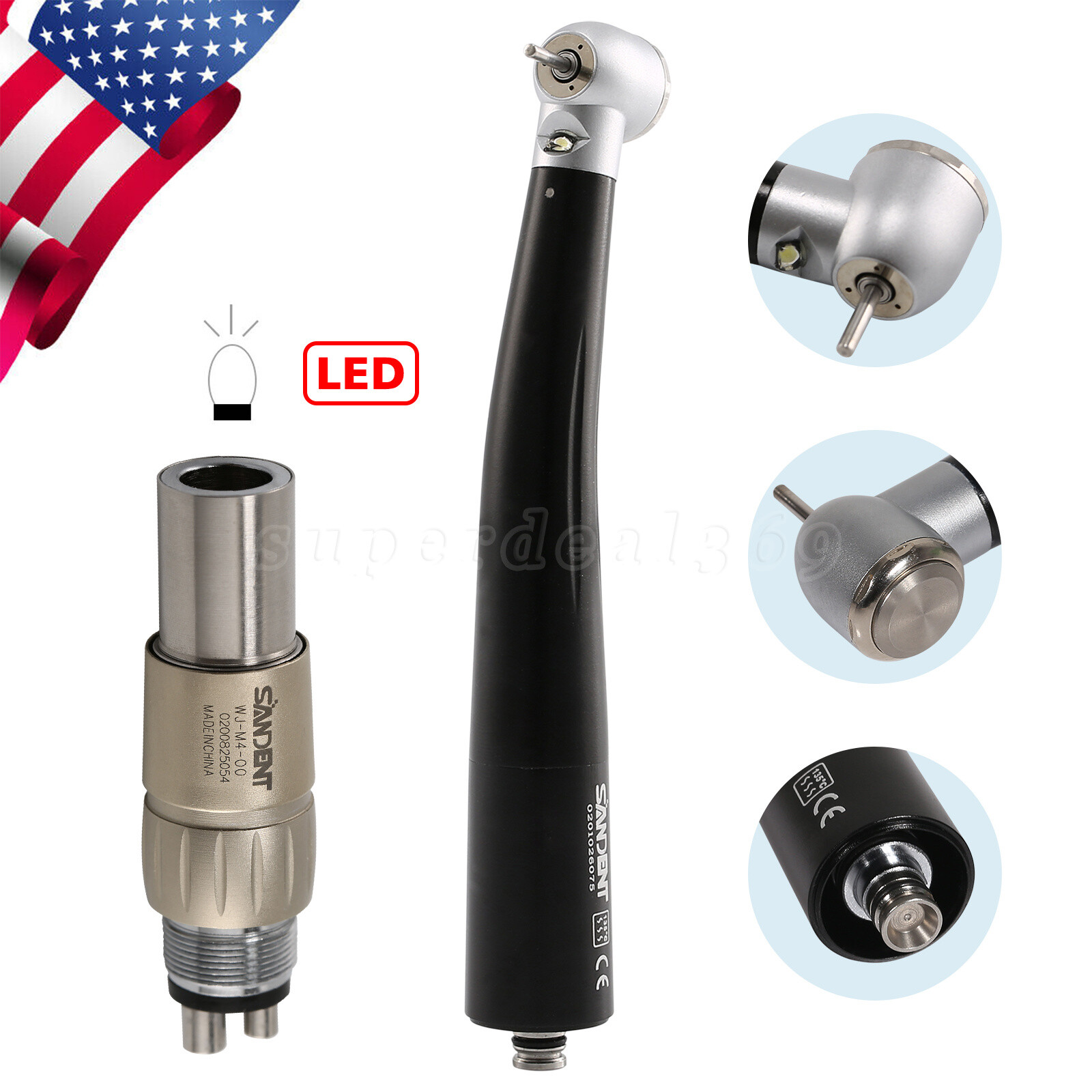 1-5* NSK Style Dental LED E-generator High Speed Handpiece /4Hole Coupler OR