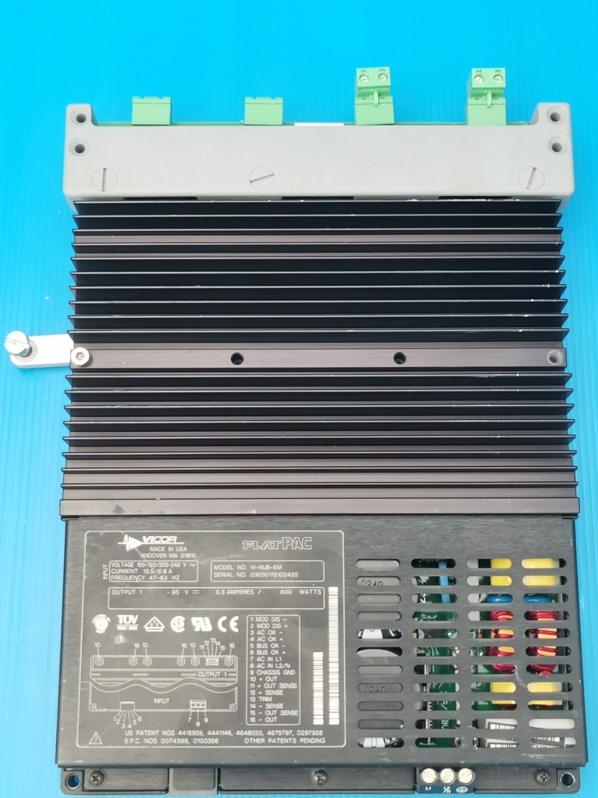 FlatPAC Power Supply VI-NUB-EM 100V-240V AC in 95VDC 6.3A out 600WATT PSU #iw
