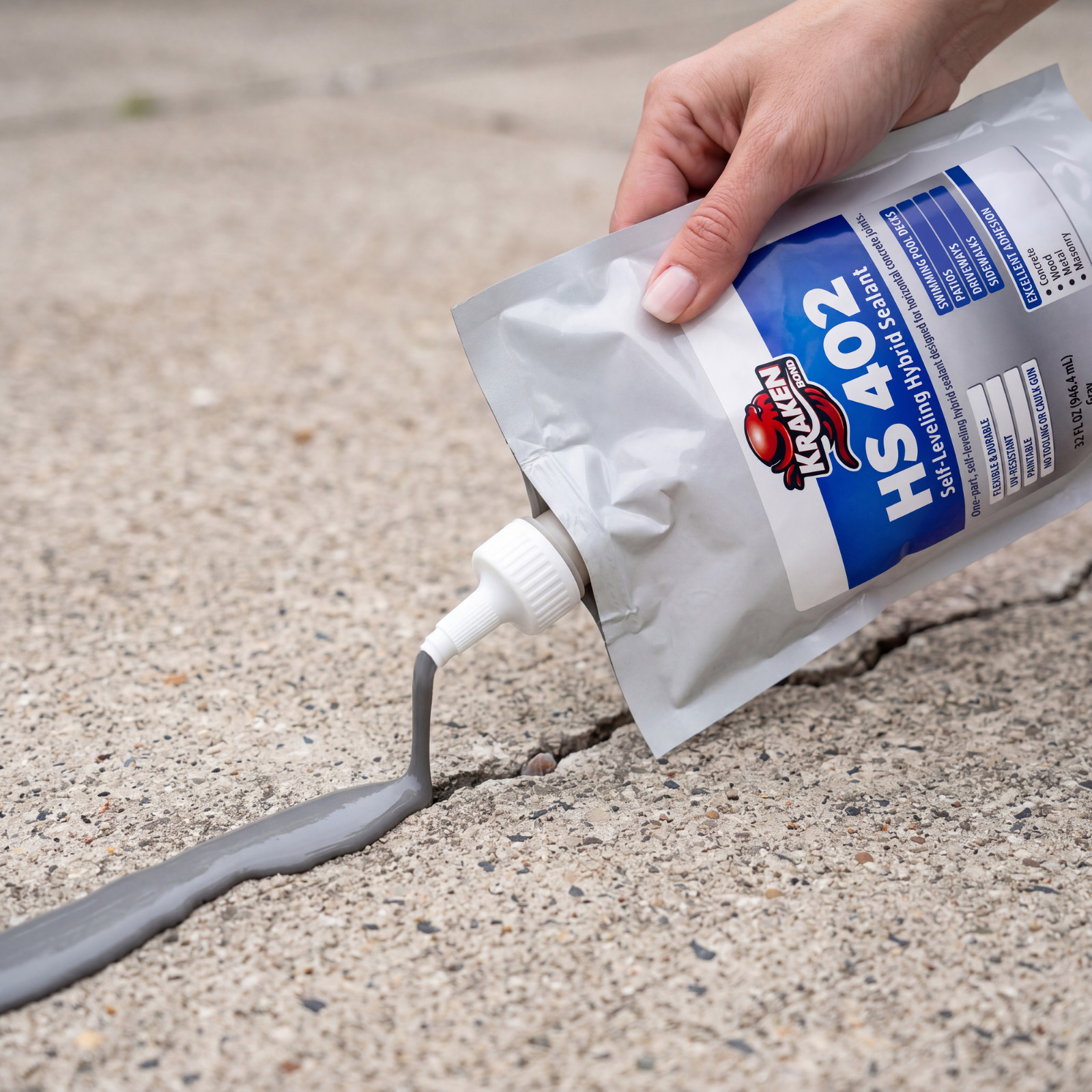 Kraken Bond HS 402 Self-Leveling Hybrid Sealant, 32fl.oz 12 Pack – Gray