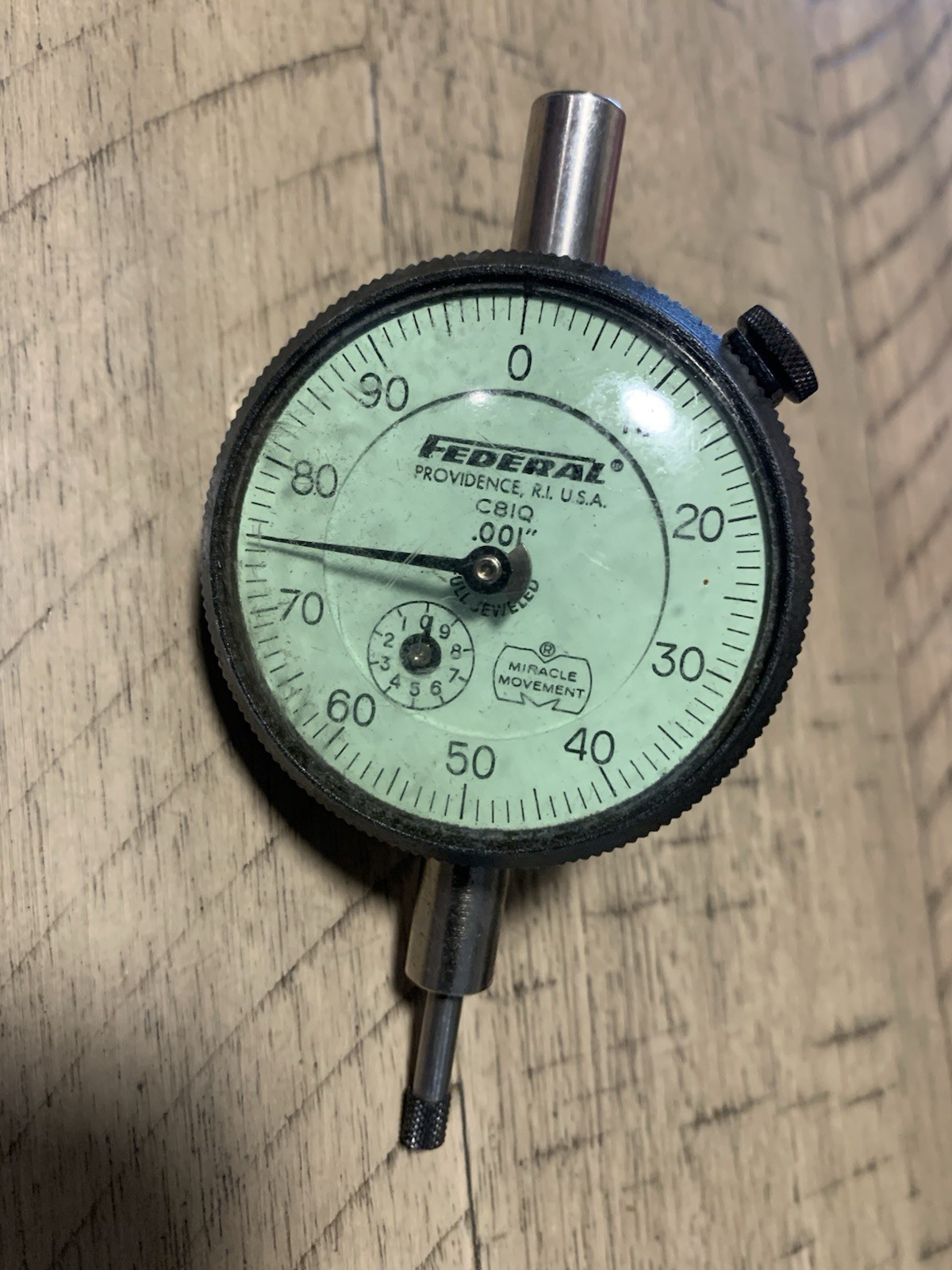 Vg Federal C81Q Dial Indicator Full Jeweled .001 Graduation Mircale Movement
