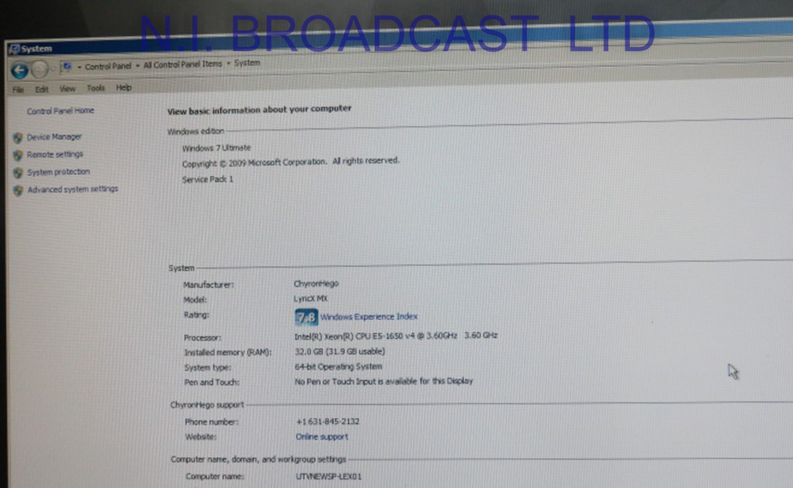 Chyron Hego lyricX  3G/ HD graphics system, + 8x 512gb  SSD (Lyric pro V8.7