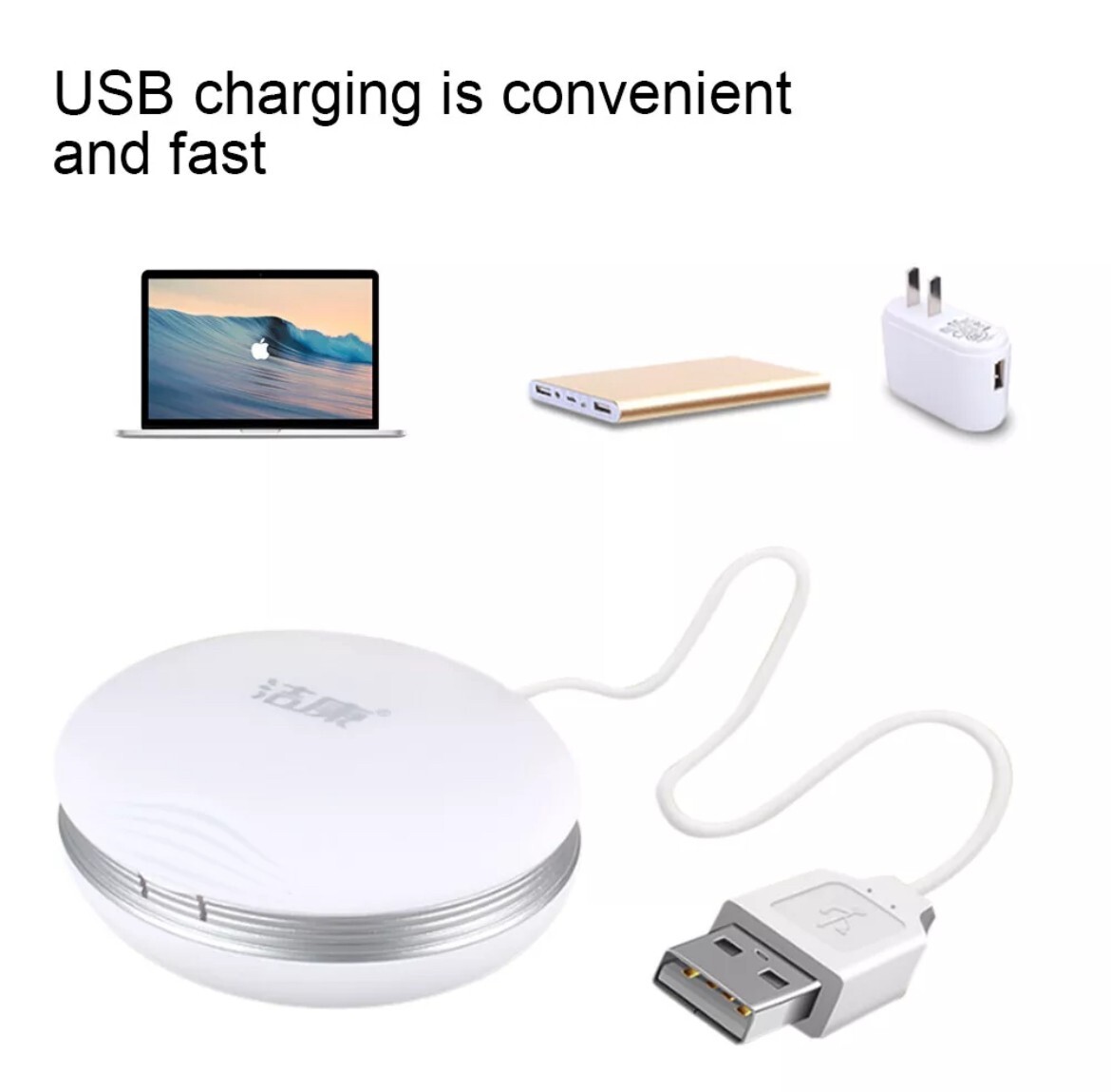 Portable USB Ultrasonic Contact Lens Cleaner CE-3500 for Daily Use Travel SILVER