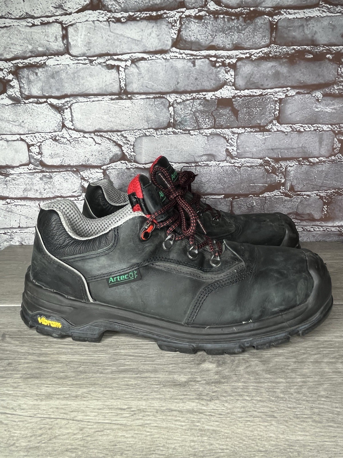 Artec Vibram Black Nubuck Industrial Steel Toe Work Shoes Men’s Sz 10.5M US/44EU
