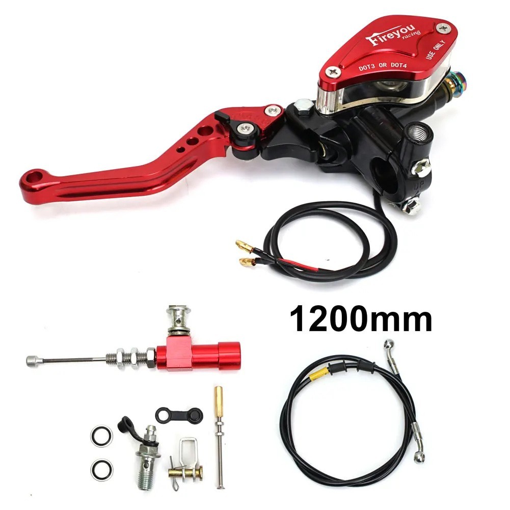 7/8in Motorcycle Hydraulic Brake Clutch Kit Lever Pump Hose for Yamaha Honda