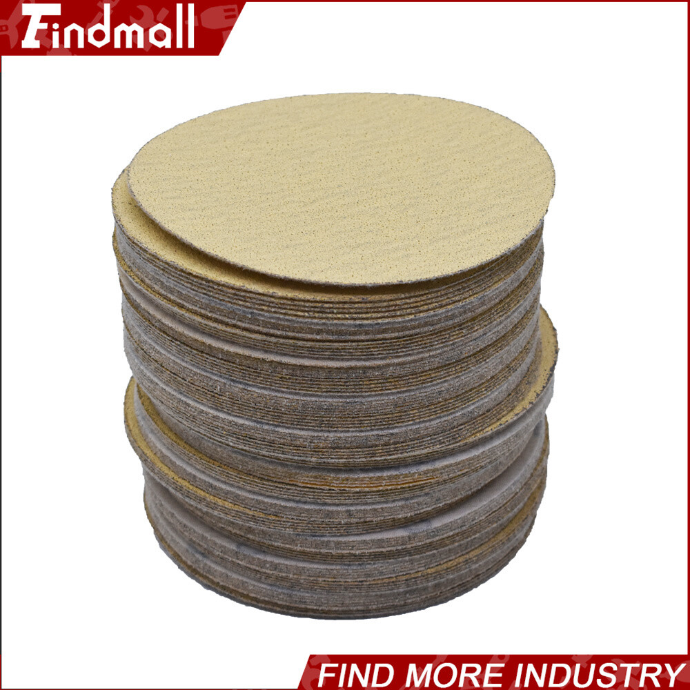 Findmall 100 Pack 5″ 120 Grit Hook Loop Pads Sanding Disc NO-Hole Sand Paper