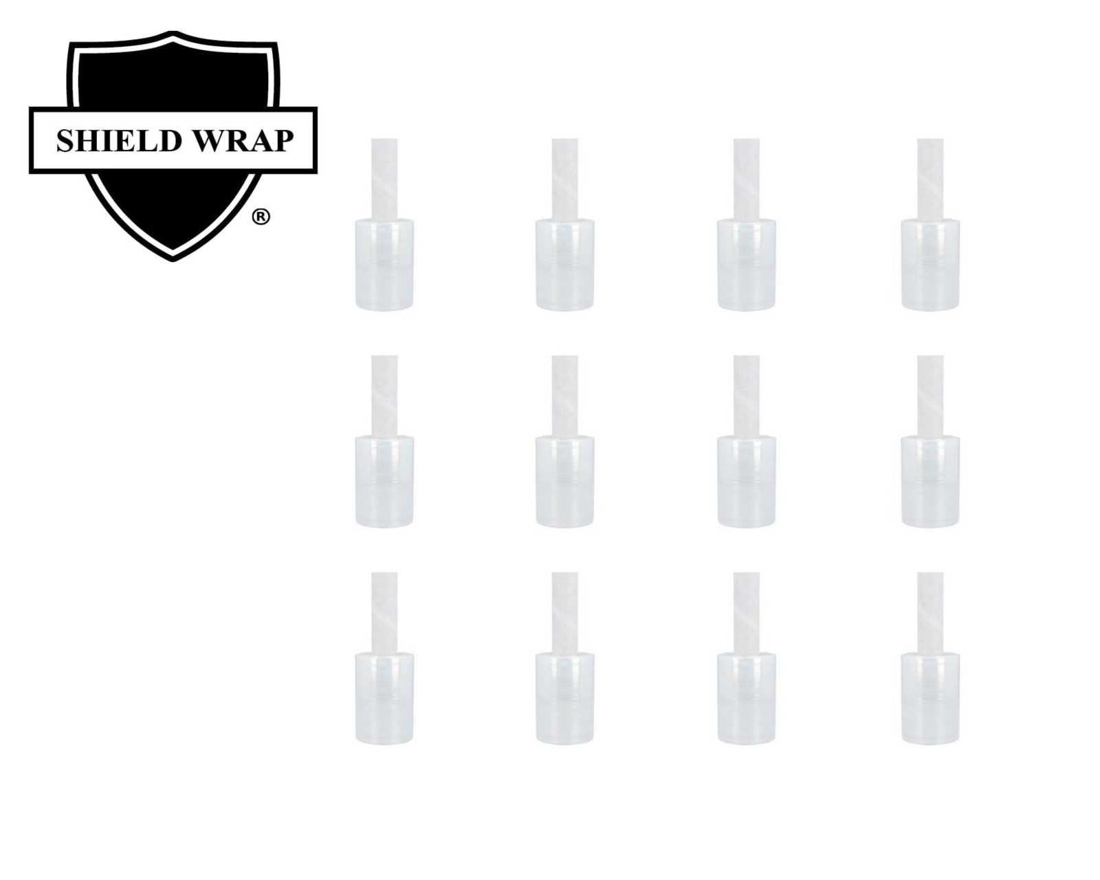 12 Pack Clear 5″x1000′, 80 Ga Mini Stretch Wrap with Handles Plastic Cling Film
