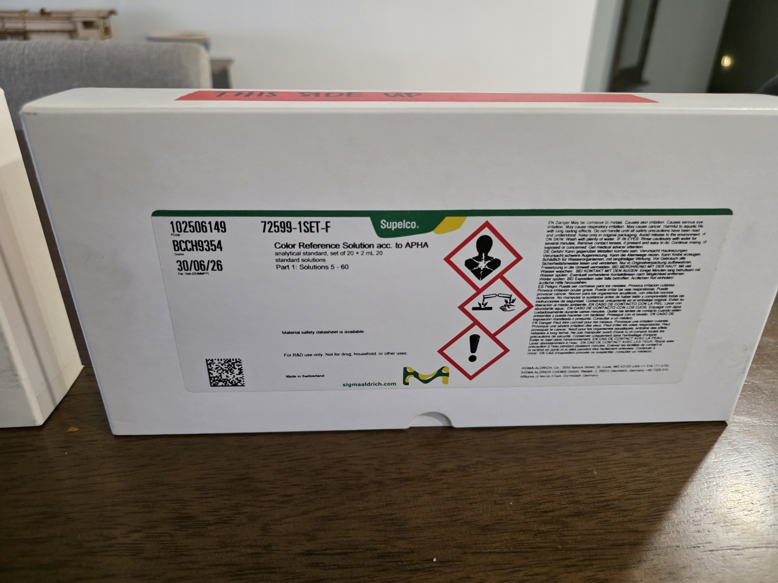 Supelco 72599-1SET-F Color Reference Solution Acc. To APHA PART 1/2 EXP 30/6/26