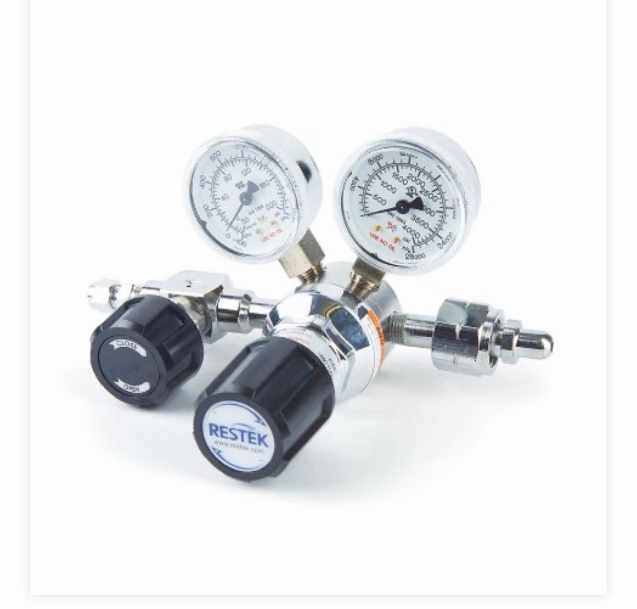 Rastek Single Stage Ultra High Purity Regulator Hydrogen CGA 350 Chrome Plated