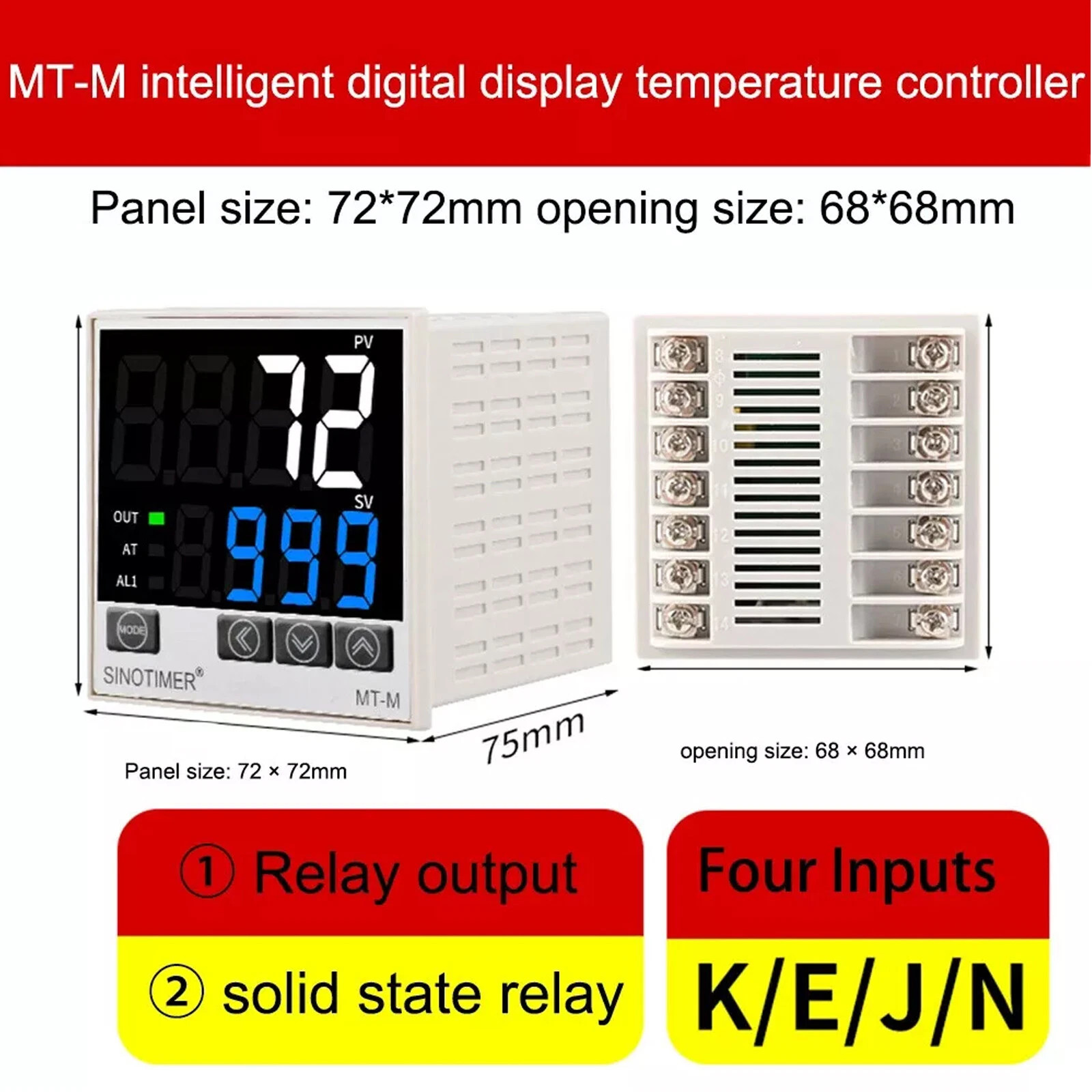 PID Temperature Controller Thermostat Regulator SSR Relay AC 100V to 240V MT-M