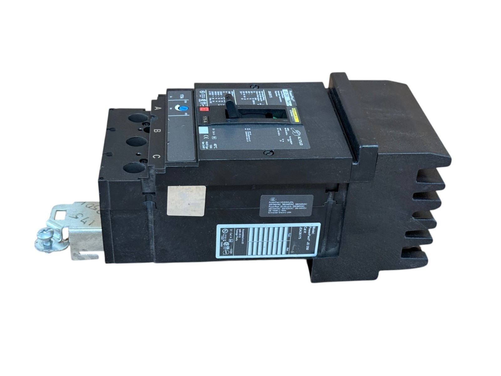 SQUARE D JDA36175 175A 3-PHASE 3-POLE 600V I-LINE POWERPACT J CIRCUIT BREAKER