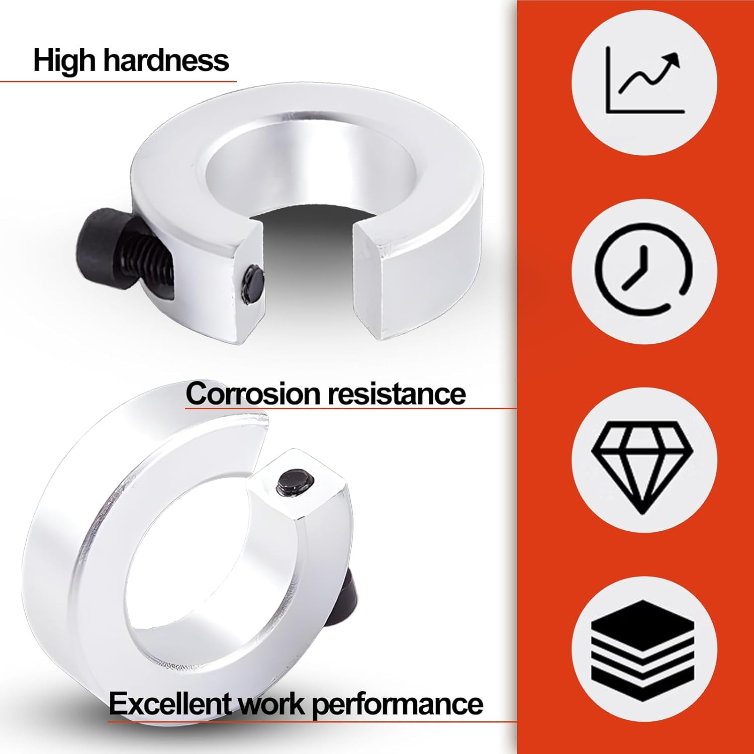 4pcs SBR20 Linear Rail Shaft Stop Collars, Aluminum Alloy Shaft Limit Fixing Rin