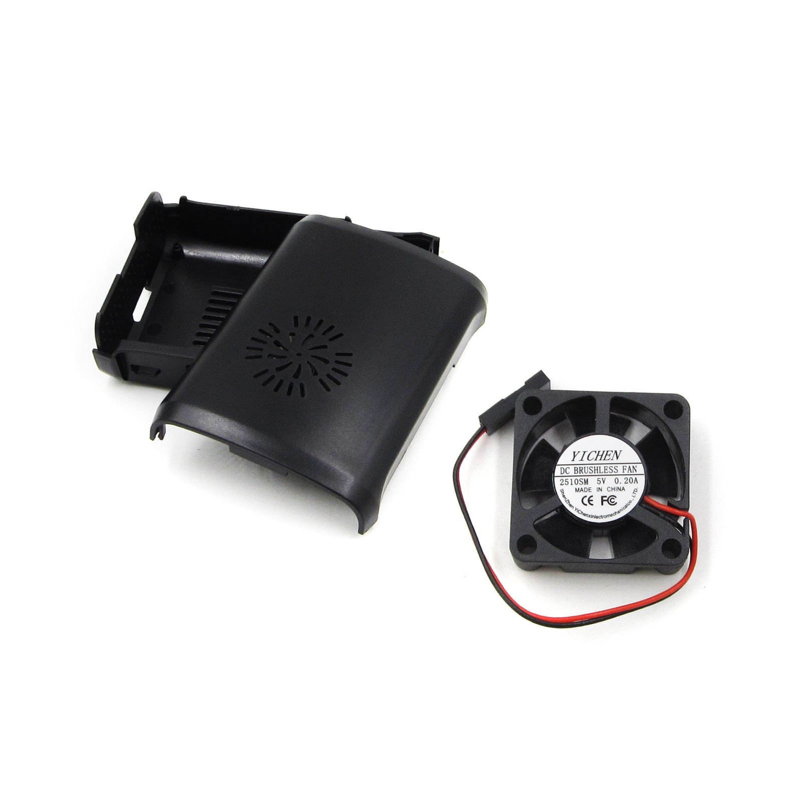 Black ABS Cover Enclosure Combo Box + Cooling Fan For Raspberry Pi2 Pi3 Model B+ #