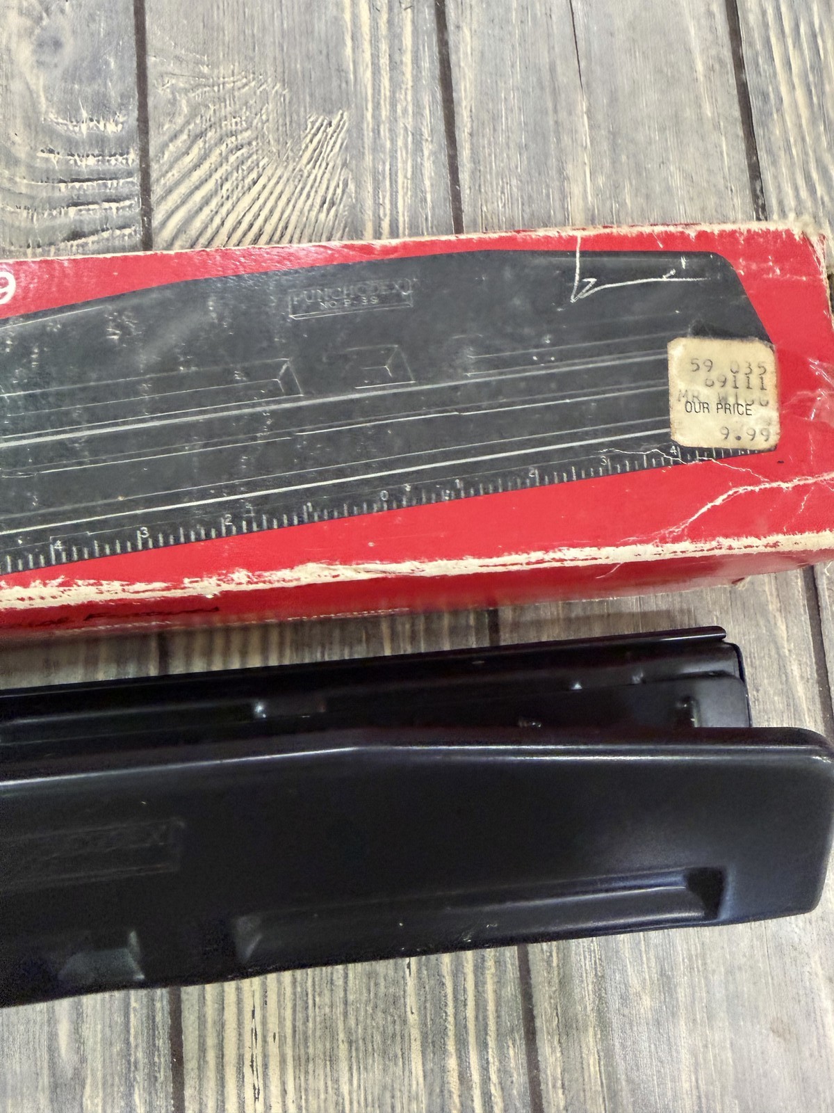 Vintage Punchodex No. P-39 Heavy Duty Adjustable 2/3 Hole Paper Punch w/ Box