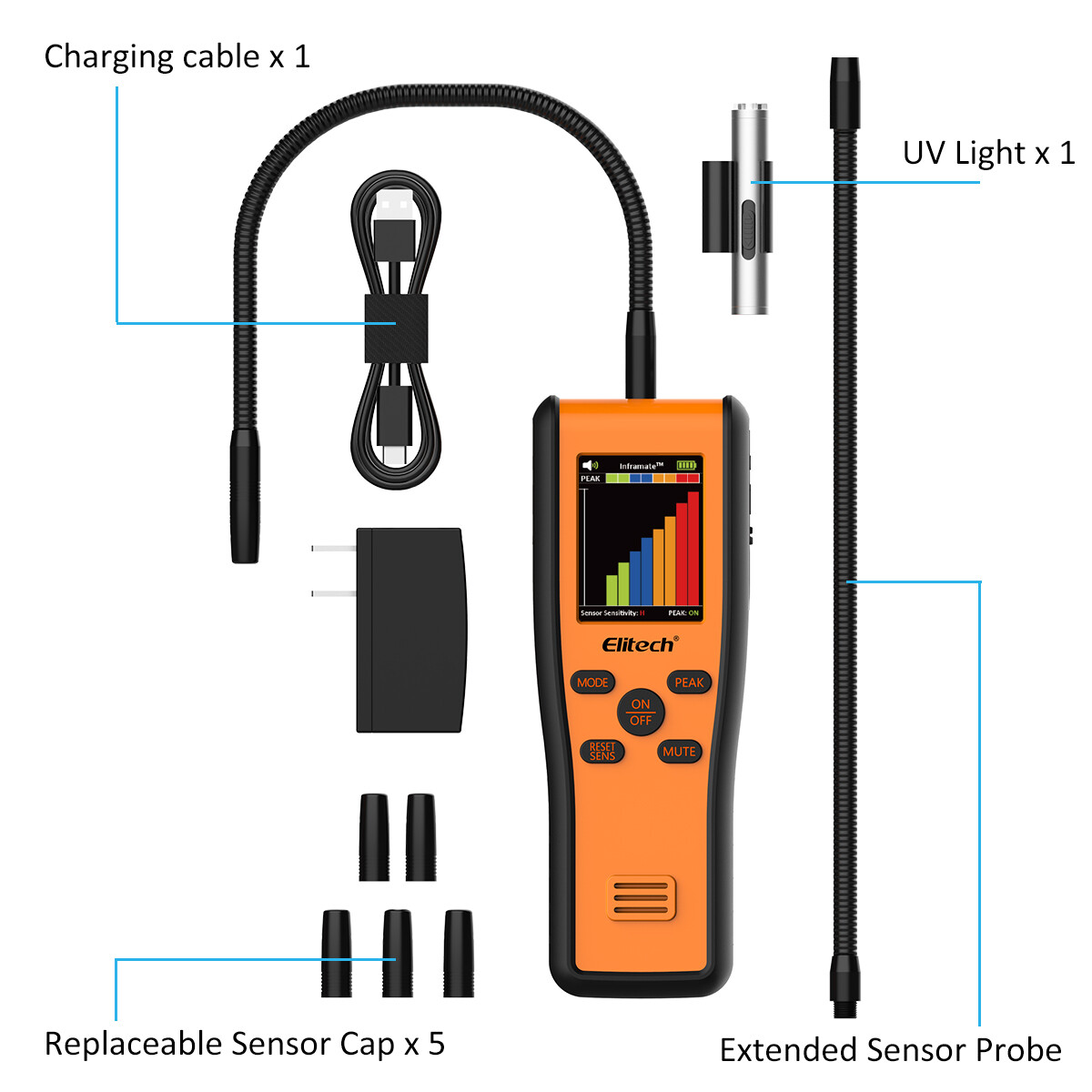 Elitech Infrared R-744 Refrigerant Leak Detector CO2 Carbon Dioxide Inframate-C