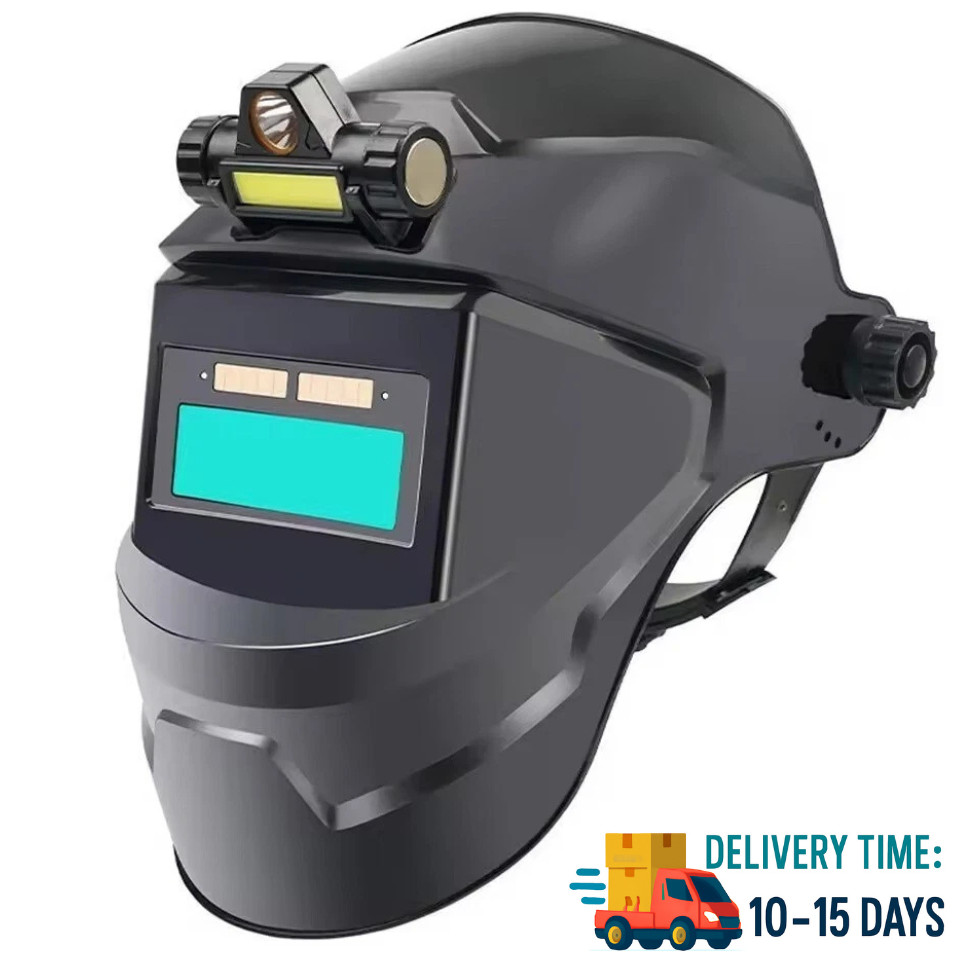 Solar Powered Auto Darkening Welding Helmet – Large View, True Color, High Temp