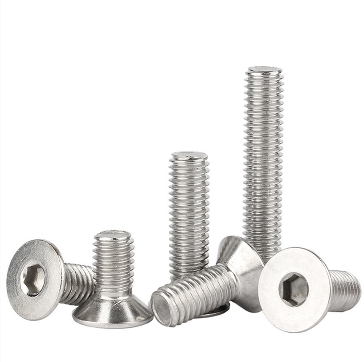 304 Stainless Steel Hex Socket Bolts Countersunk Head Screws M2 M2.5 M3 M4 M5
