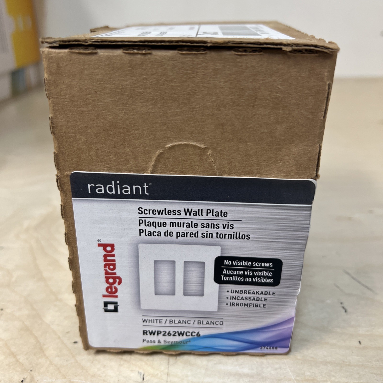 6-Pack Legrand radiant 2 Gang 2-Decorator Rocker Screwless Wall Plate, White