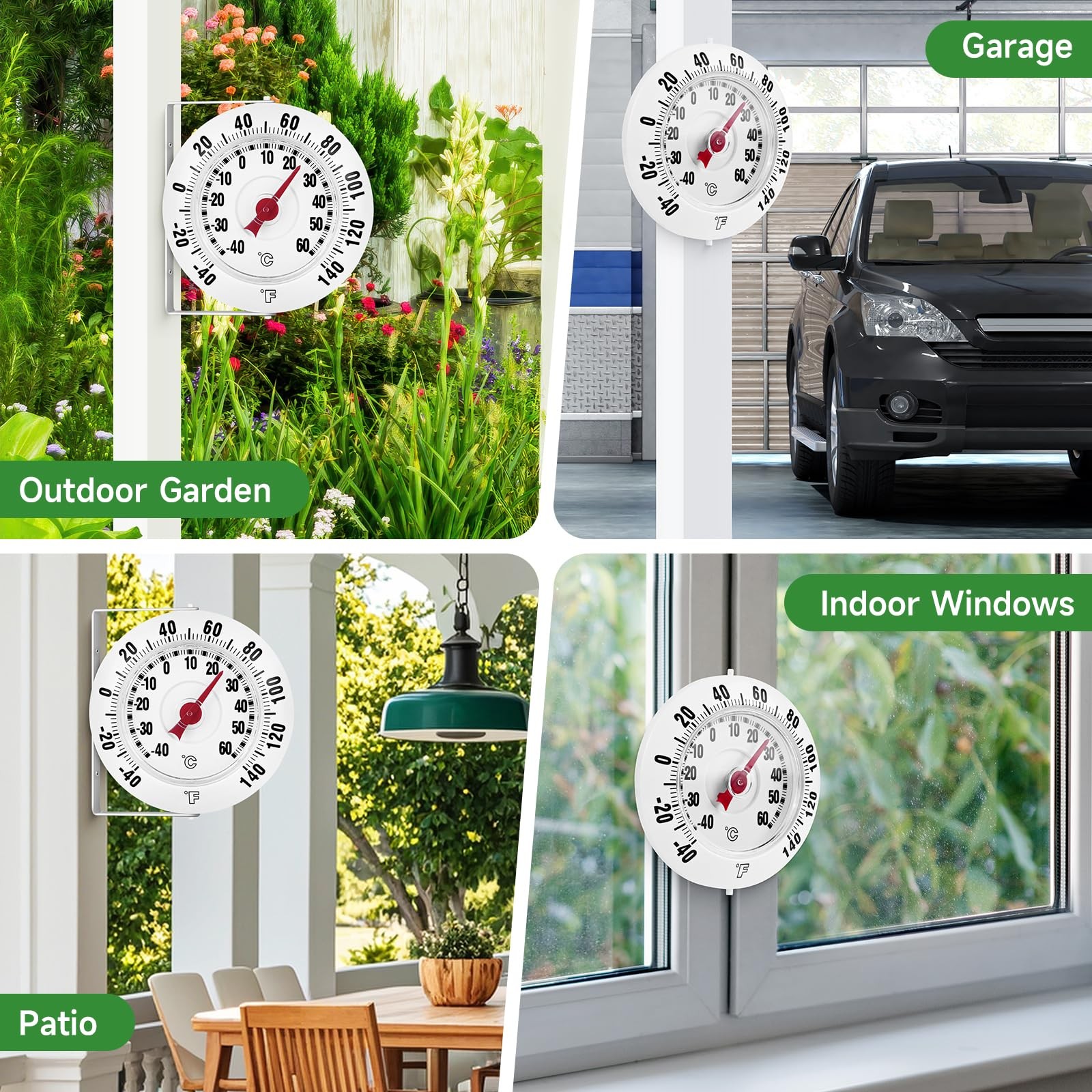 Big and Bold Indoor Outdoor Thermometer with Mounting Bracket Large Numbers