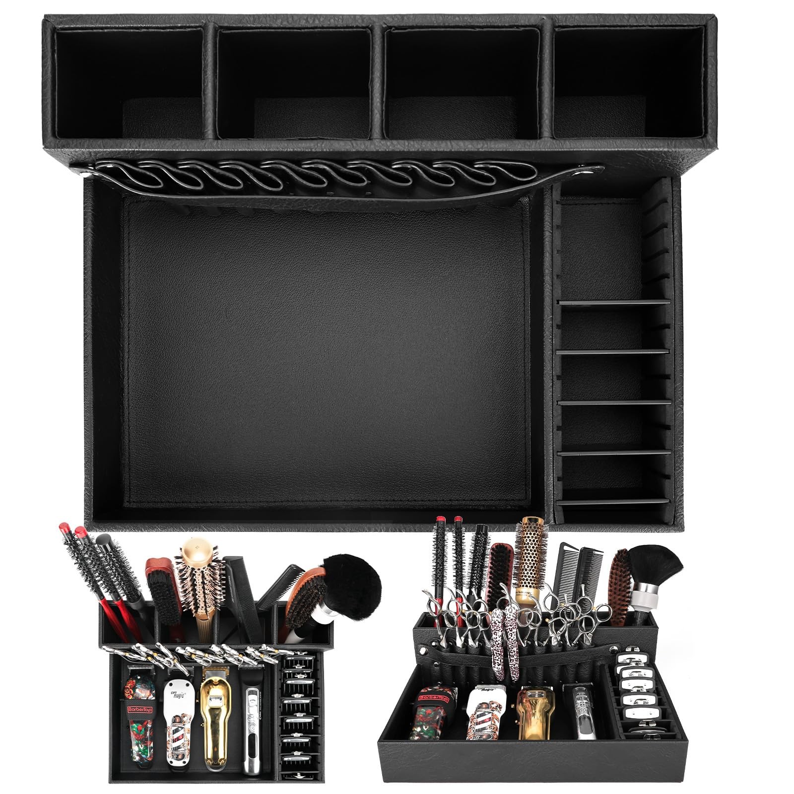 Barber Organizer Tray, 13.9 x 11.2 x 4.4 inch Adjustable Station for Clippers…