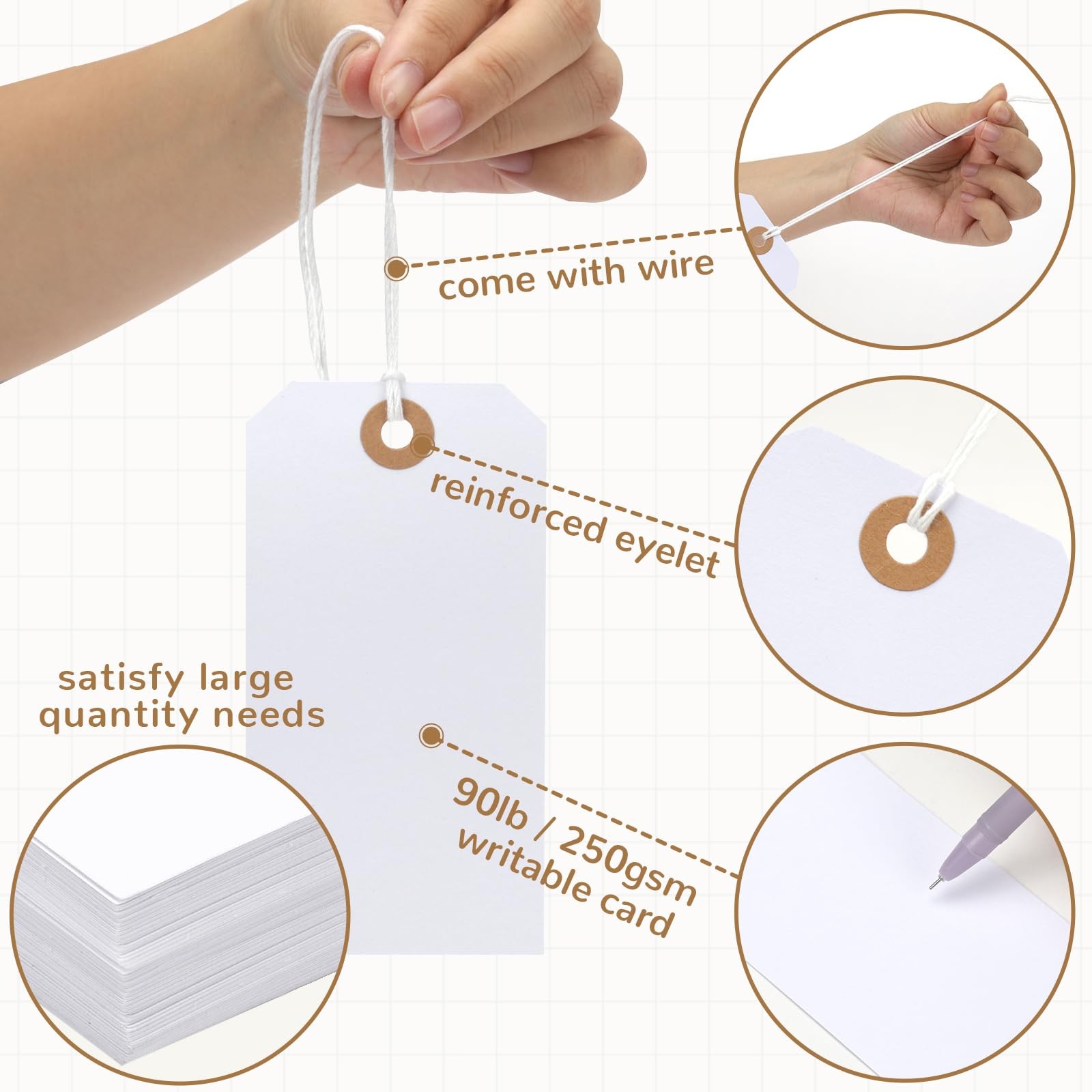150PCS Blank Shipping Tag, 4 3/4 x 2 3/8 inches 4 x 2 Inch, White