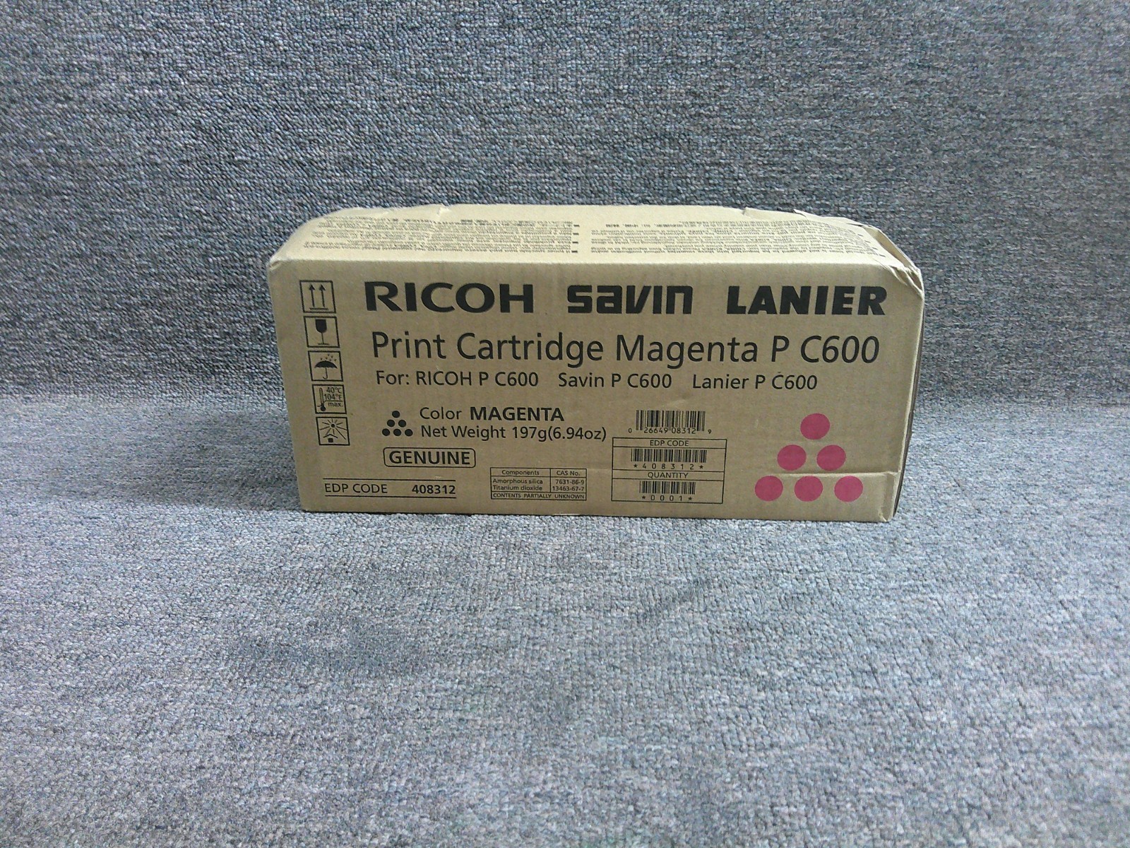 408312 New Genuine Ricoh Magenta Print Cartridge for the P C600