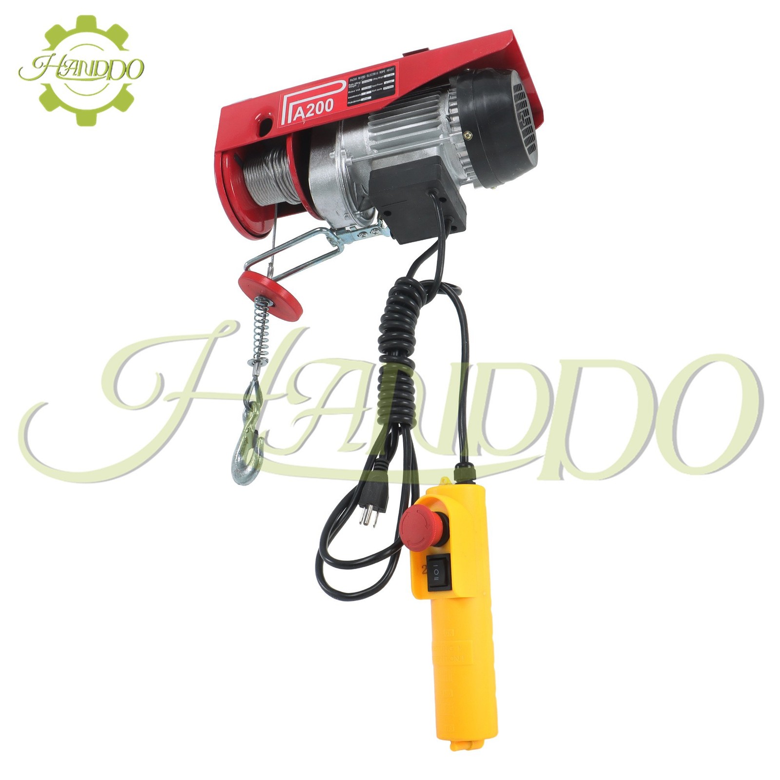 PA200 440lbs / 200kg 110V Mini Electric Hoist 6.6 ft Wired Remote Control