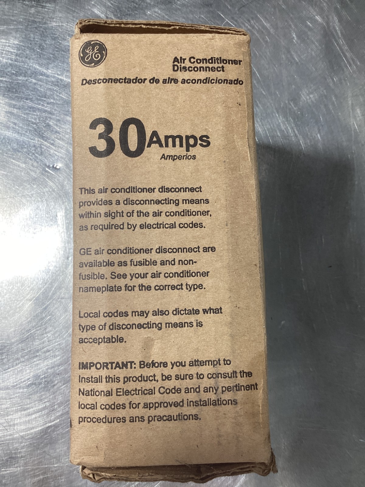 NEW GE TF30RCP 30 Amp 120/240V Fusible AC Disconnect Outdoor NEMA 3R