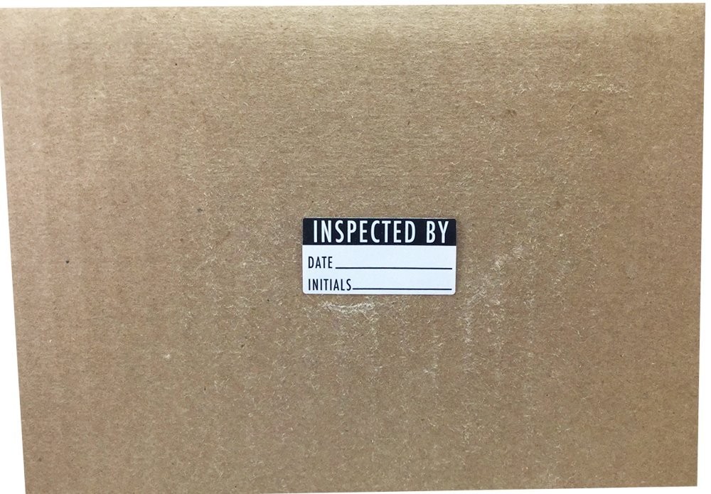 Instocklabels.Com Inspected By Rectangle Labels 0.75 X 1.5 Inch Adhesive